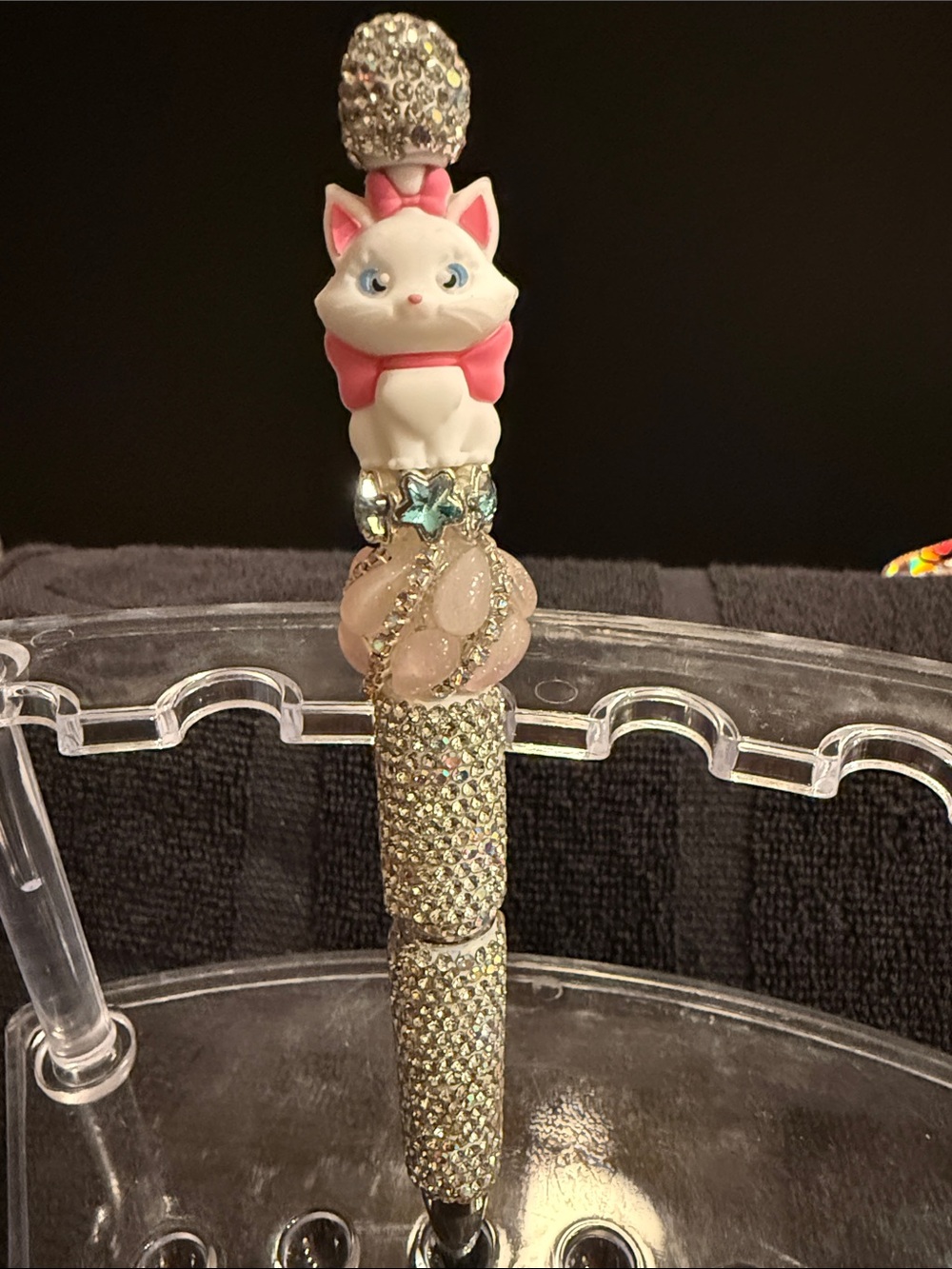 Marie Pink Cat Crystal Ballpoint Pen